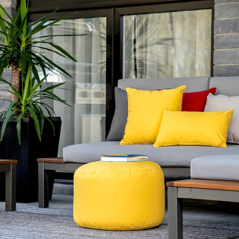 Pouf rond multicolore, intérieur/extérieur, une place