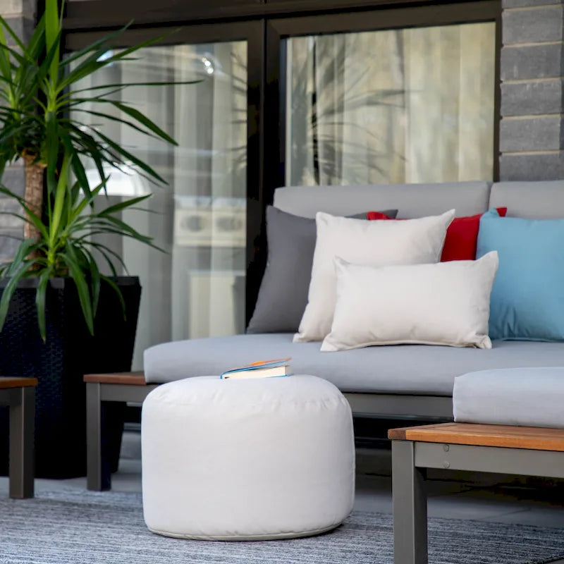 Pouf rond multicolore, intérieur/extérieur, une place