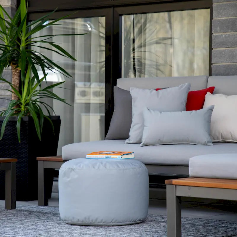 Pouf rond multicolore, intérieur/extérieur, une place