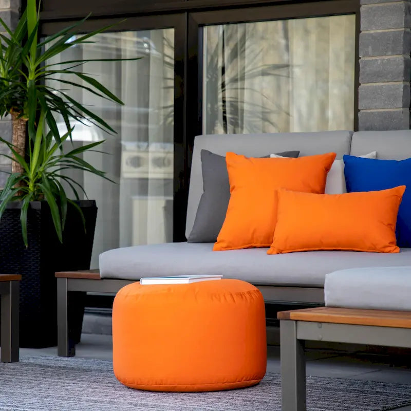 Pouf rond multicolore, intérieur/extérieur, une place