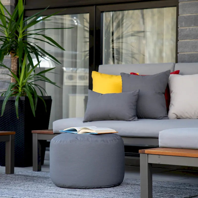 Pouf rond multicolore, intérieur/extérieur, une place