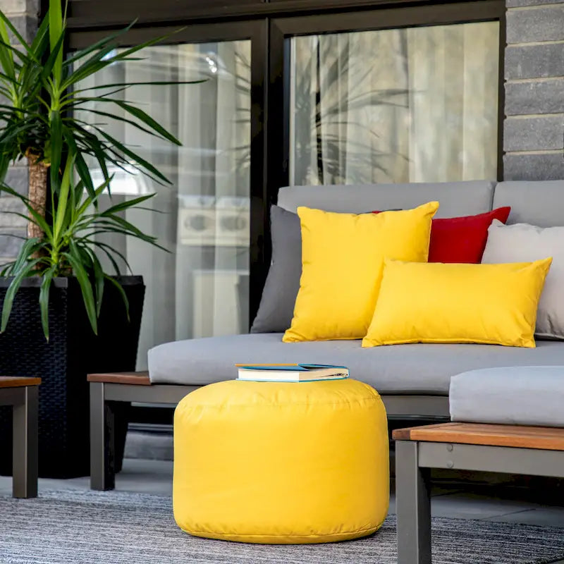 Pouf rond multicolore, intérieur/extérieur, une place