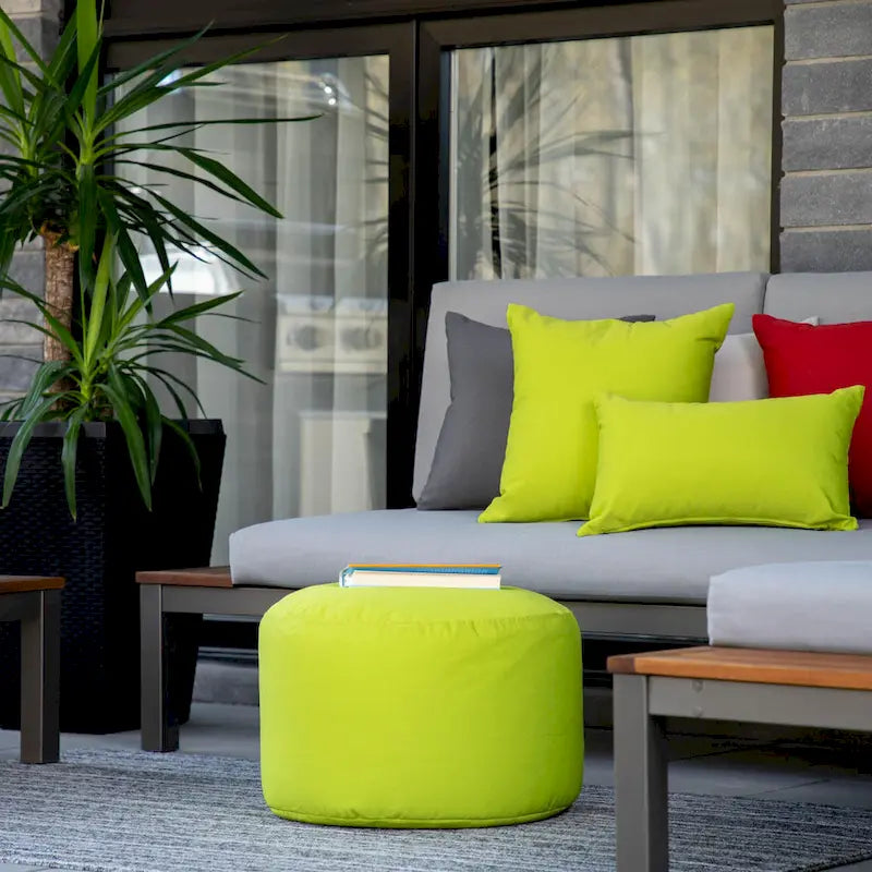 Pouf rond multicolore, intérieur/extérieur, une place