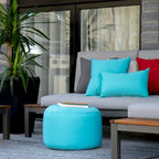 Pouf rond multicolore, intérieur/extérieur, une place