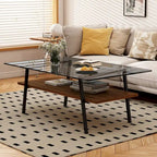 Table basse en verre transparent / gris / marron – Style moderne, plusieurs couleurs