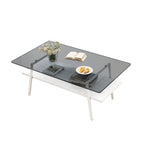 Table basse en verre transparent / gris / marron – Style moderne, plusieurs couleurs