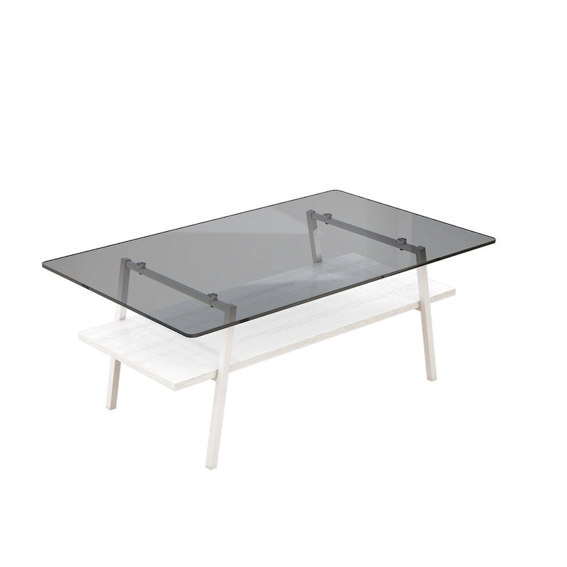 Table basse en verre transparent / gris / marron – Style moderne, plusieurs couleurs