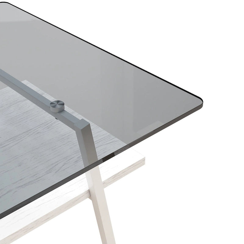 Table basse en verre transparent / gris / marron – Style moderne, plusieurs couleurs