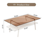 Table basse en verre transparent / gris / marron – Style moderne, plusieurs couleurs