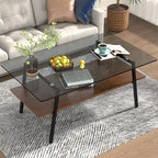 Table basse en verre transparent / gris / marron – Style moderne, plusieurs couleurs