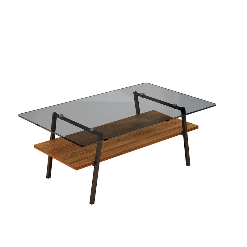 Table basse en verre transparent / gris / marron – Style moderne, plusieurs couleurs