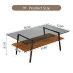 Table basse en verre transparent / gris / marron – Style moderne, plusieurs couleurs