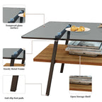 Table basse en verre transparent / gris / marron – Style moderne, plusieurs couleurs