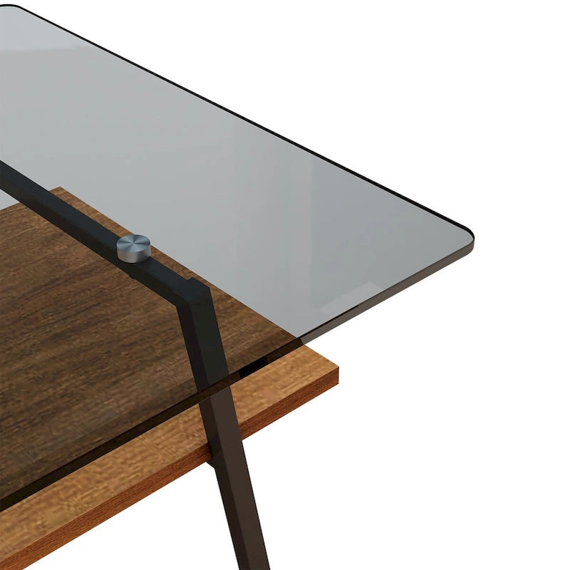 Table basse en verre transparent / gris / marron – Style moderne, plusieurs couleurs