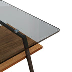 Table basse en verre transparent / gris / marron – Style moderne, plusieurs couleurs