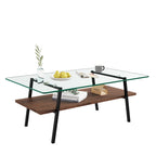 Table basse en verre transparent / gris / marron – Style moderne, plusieurs couleurs