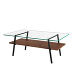 Table basse en verre transparent / gris / marron – Style moderne, plusieurs couleurs