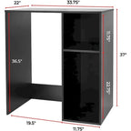 Meuble Support pour Mini-Réfrigérateur avec Rangement Latéral – Noir / Blanc / Rustique / Bois foncé, Autoportant, 1 personne