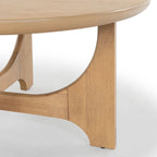 Table basse carrée en bois naturel, style tréteaux Mid-Century