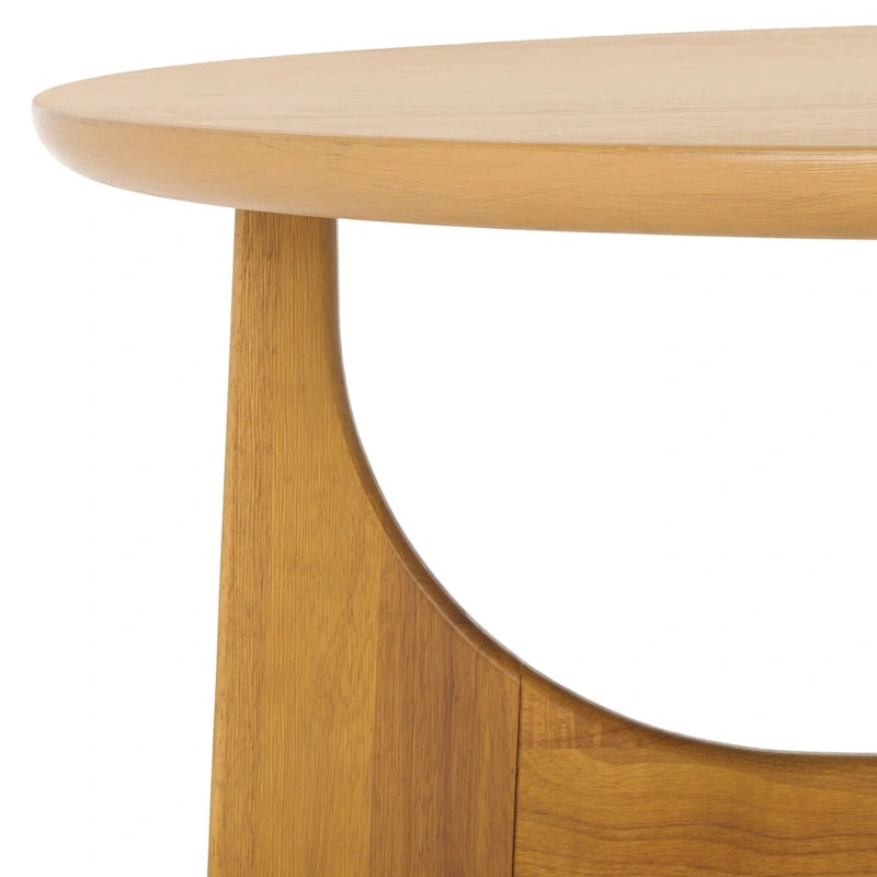 Table basse carrée en bois naturel, style tréteaux Mid-Century